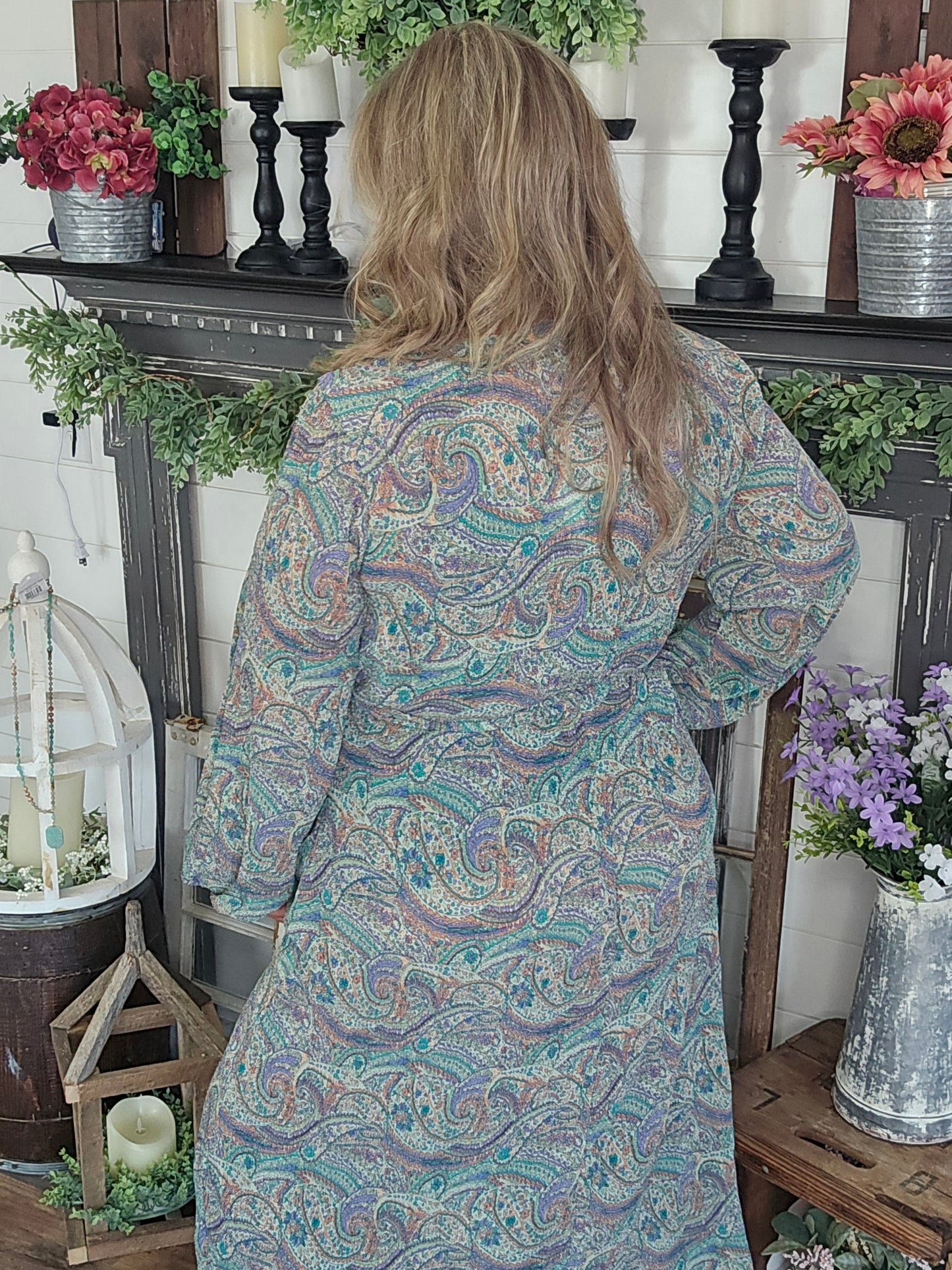 Simply Sage Printed Midi Dress by Easel