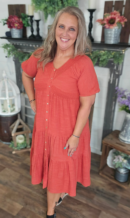 Tiered Linen Maxi Dress by Easel