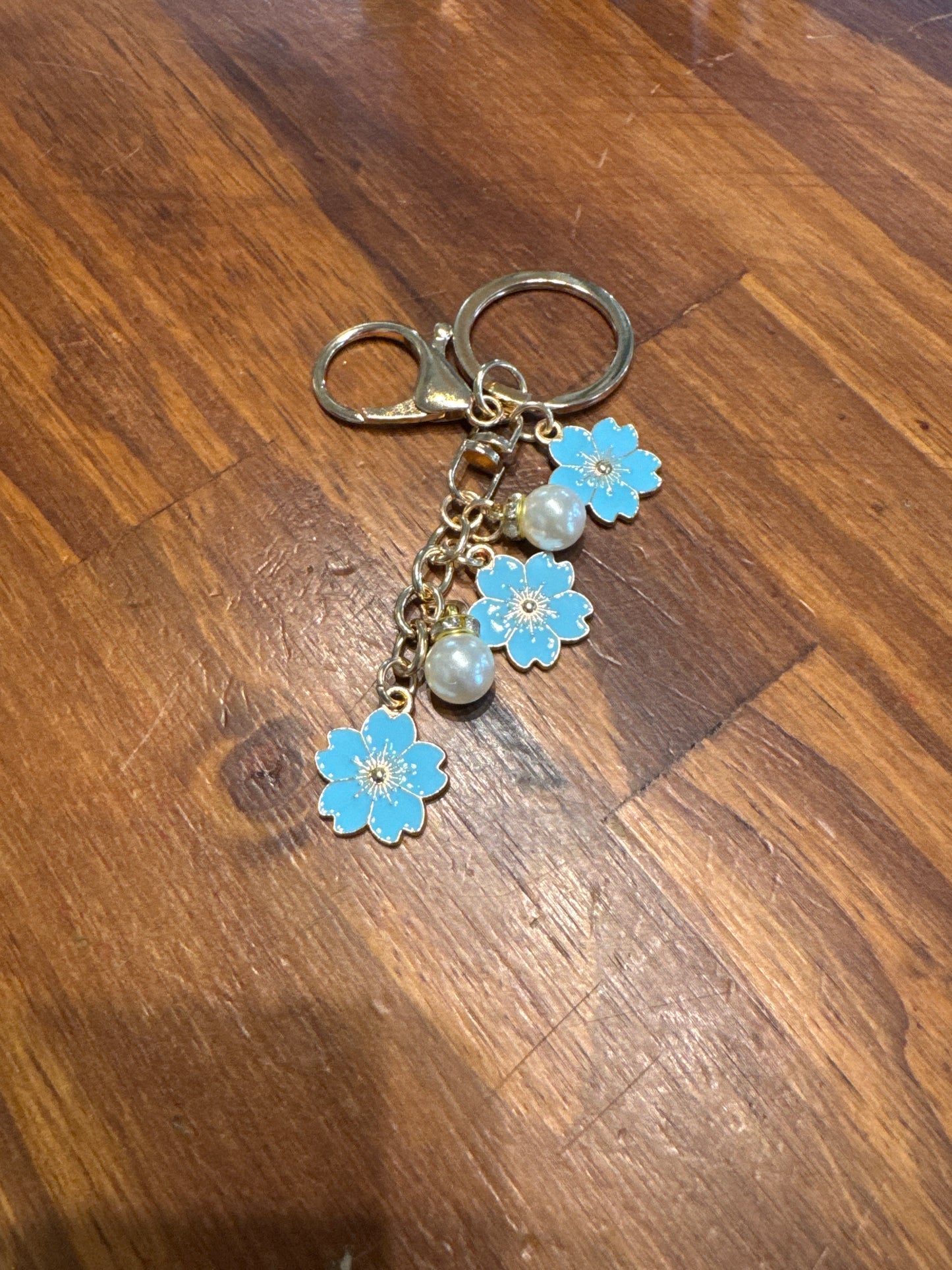 Floral and Pearl Purse Charms/Keychain