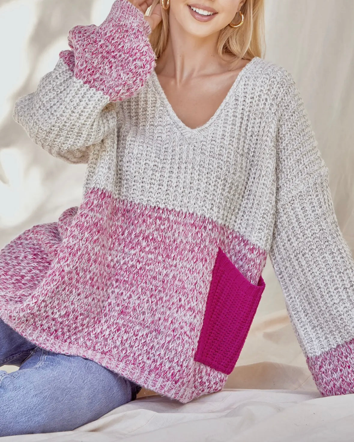 Magnificent Magenta Pocket Sweater