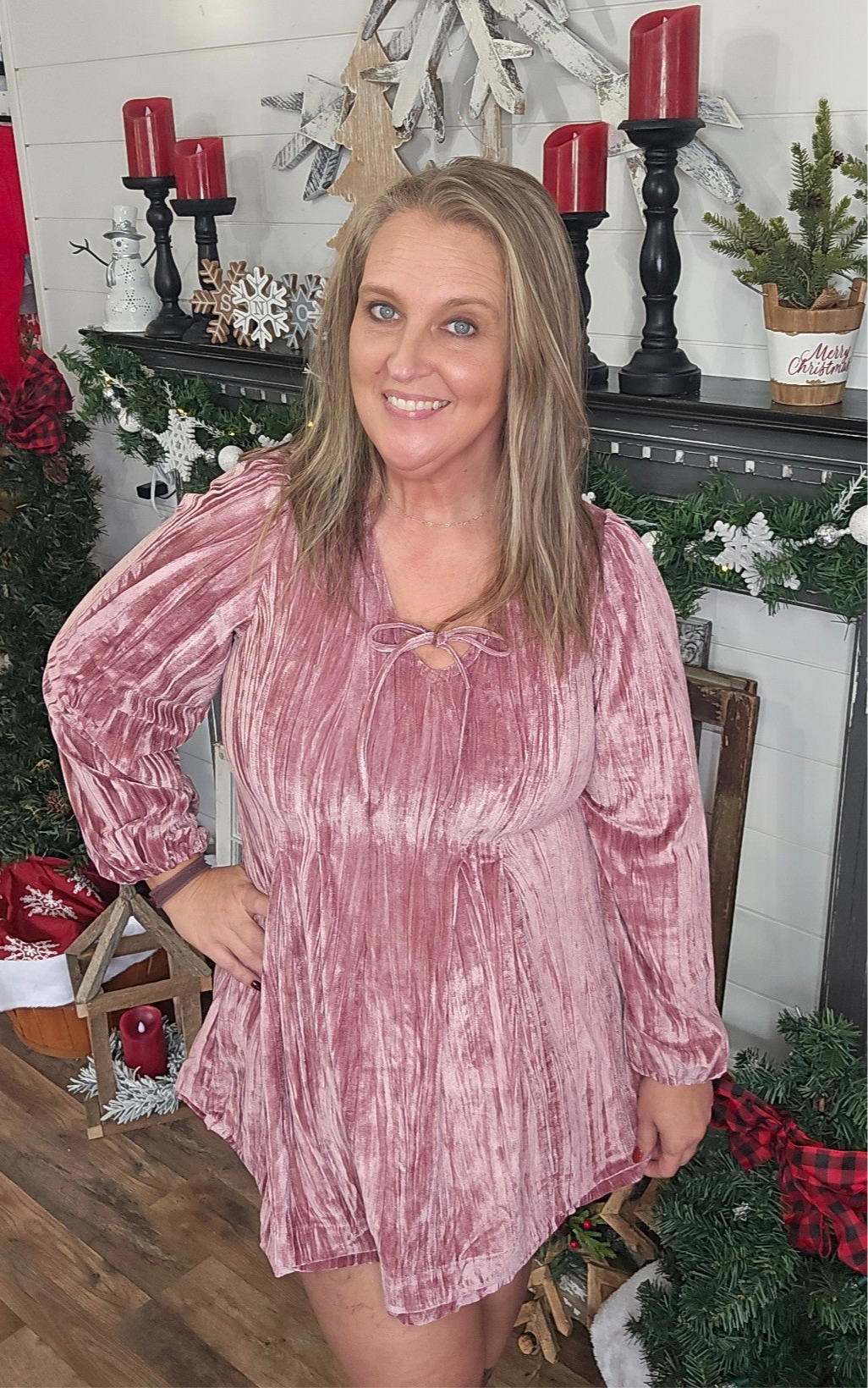 Velvet Holiday Mini Dress