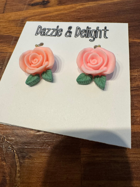 Dazzle and Delight Clay Roses Earrings