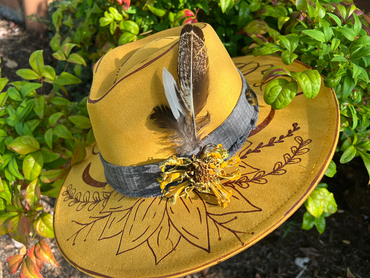 Walk By Faith Mustard Colored Vegan Suede Rancher Hat