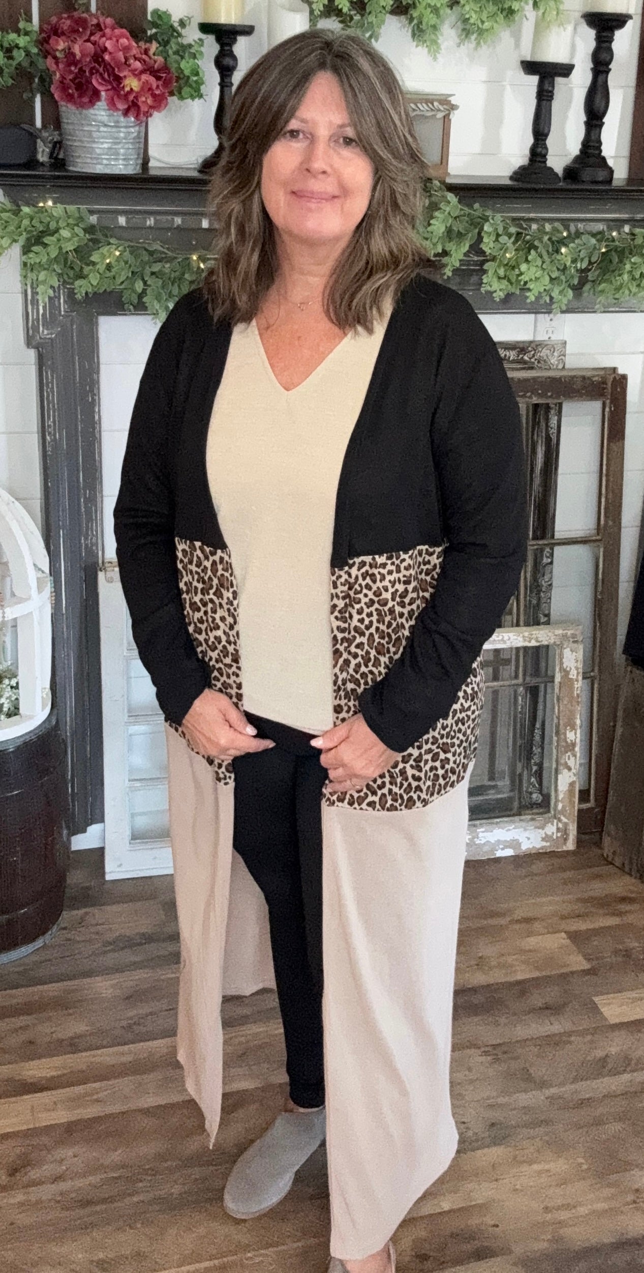 Cheetah Blocked Colored Cardigan