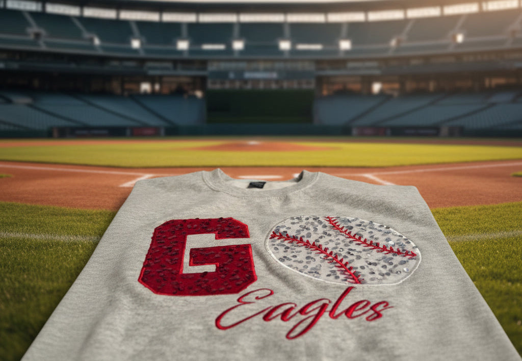 Sewing Memories Eagles Baseball Seeatshirt
