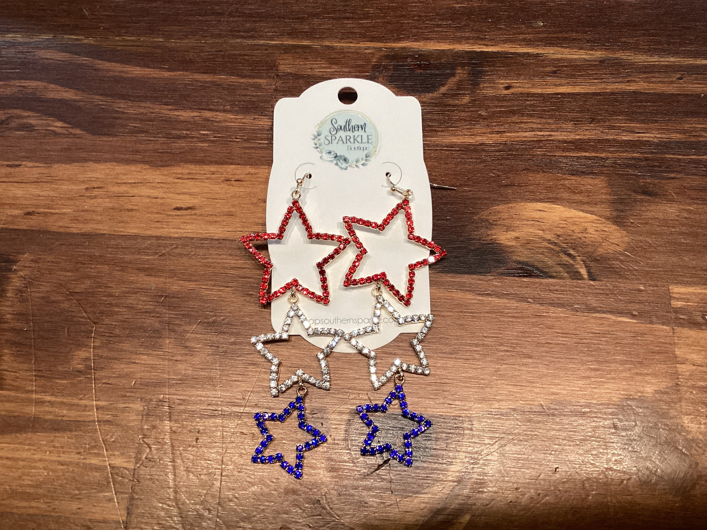 SSB Patriotic Star dangle earring