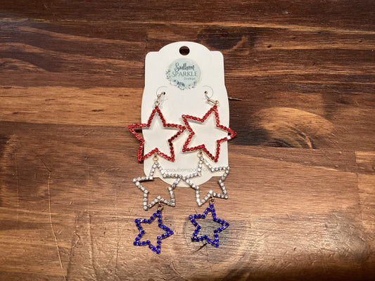 SSB Patriotic Star dangle earring