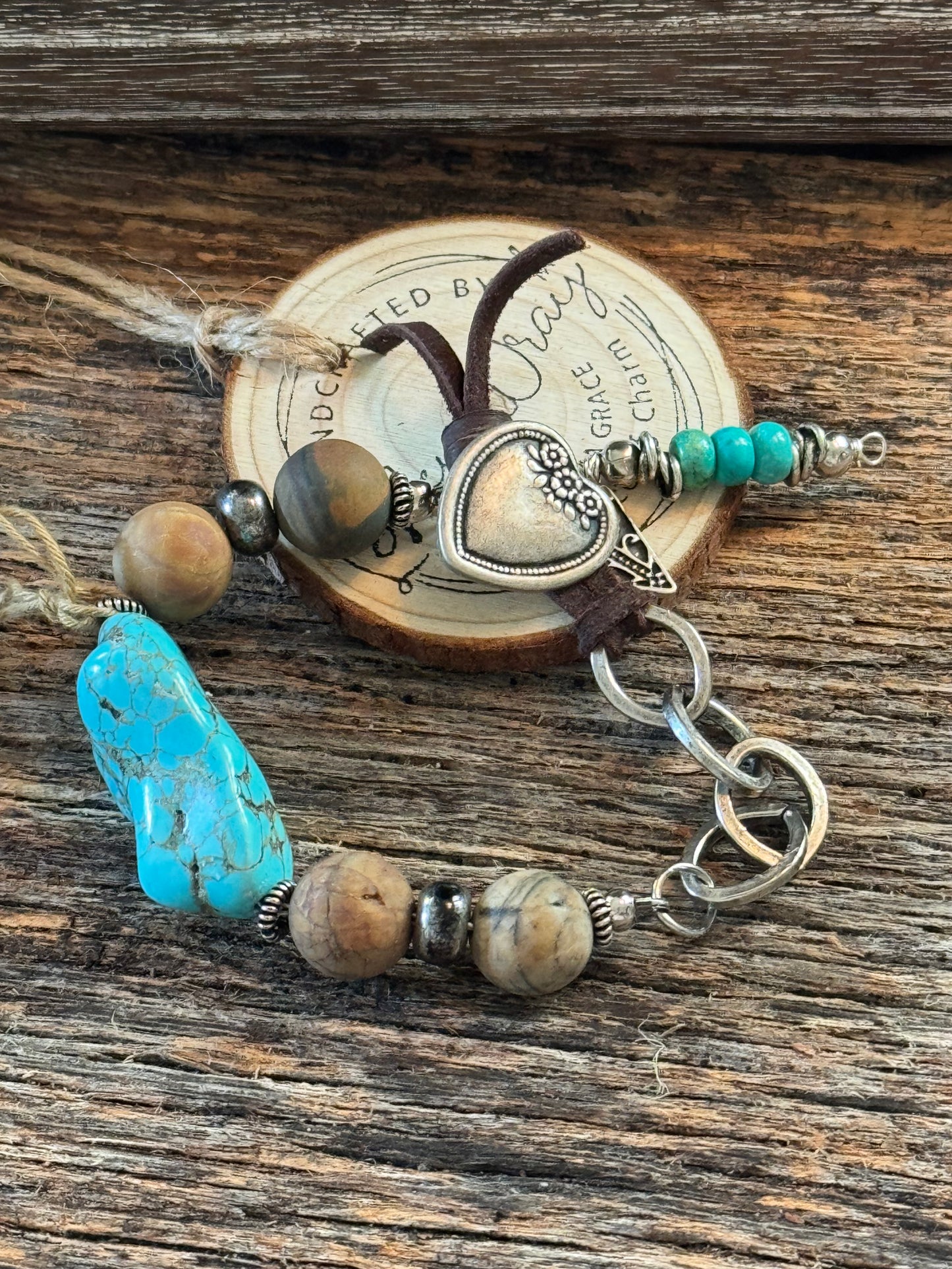 Jasper and Turquoise Toggle Bracelet