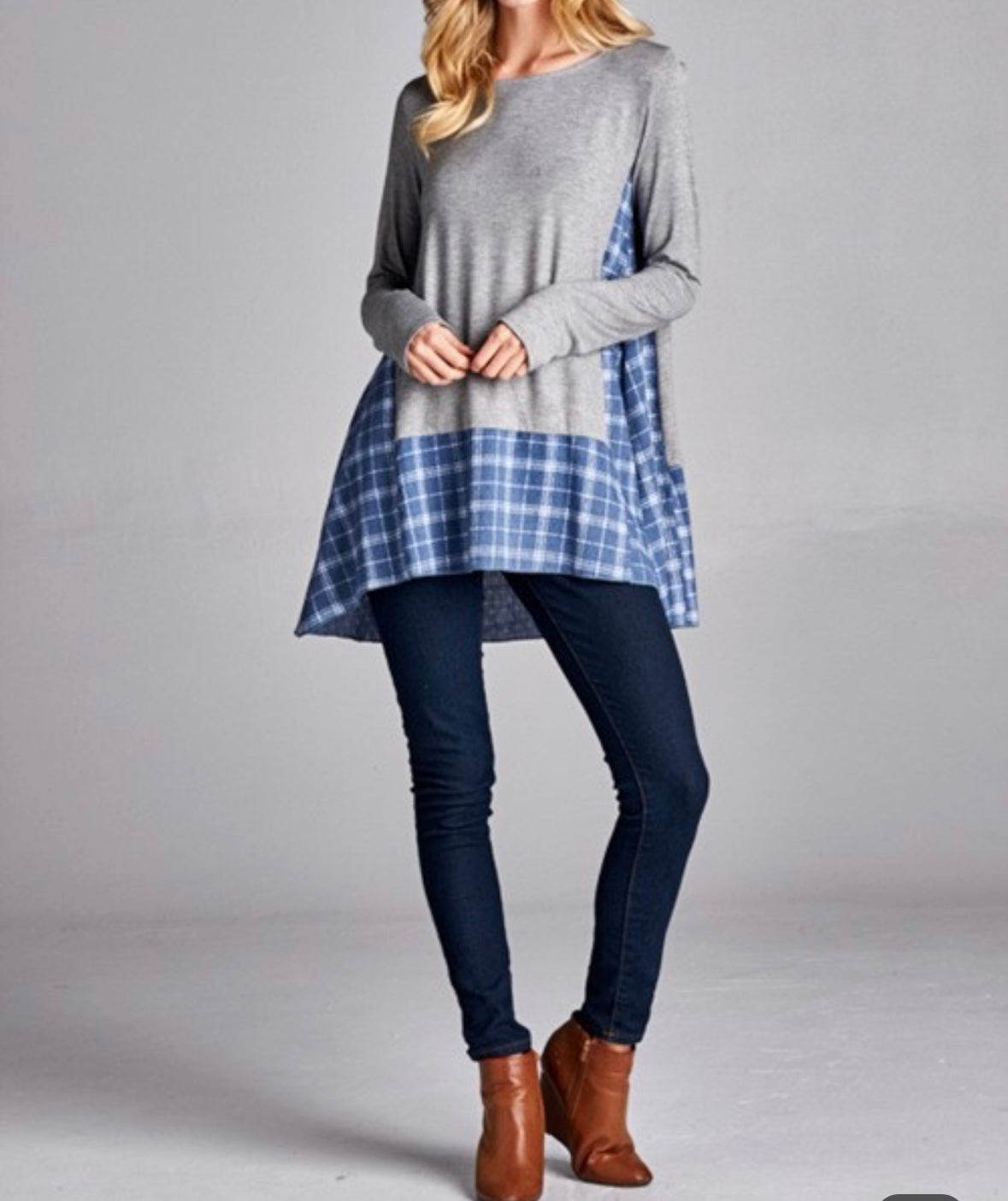 Touch of Plaid Tunic Top