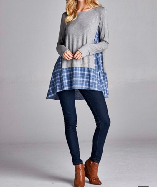 Touch of Plaid Tunic Top