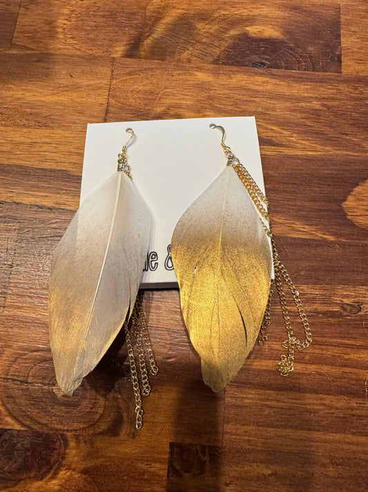Dazzle and Delight Golden Feather Earrings