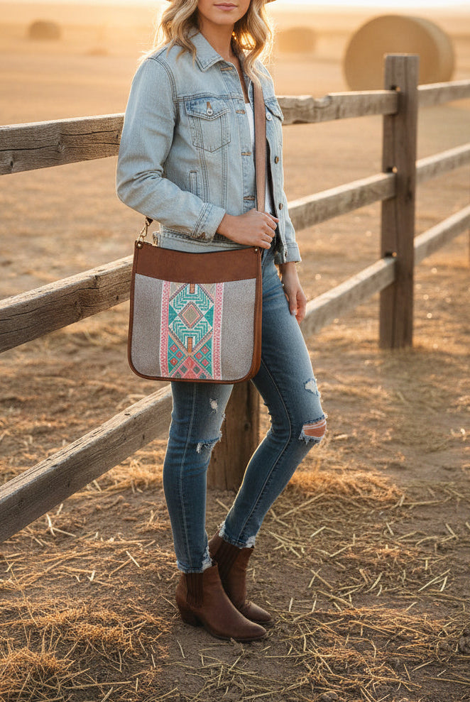 Tribal Crossbody with Guitar Strap