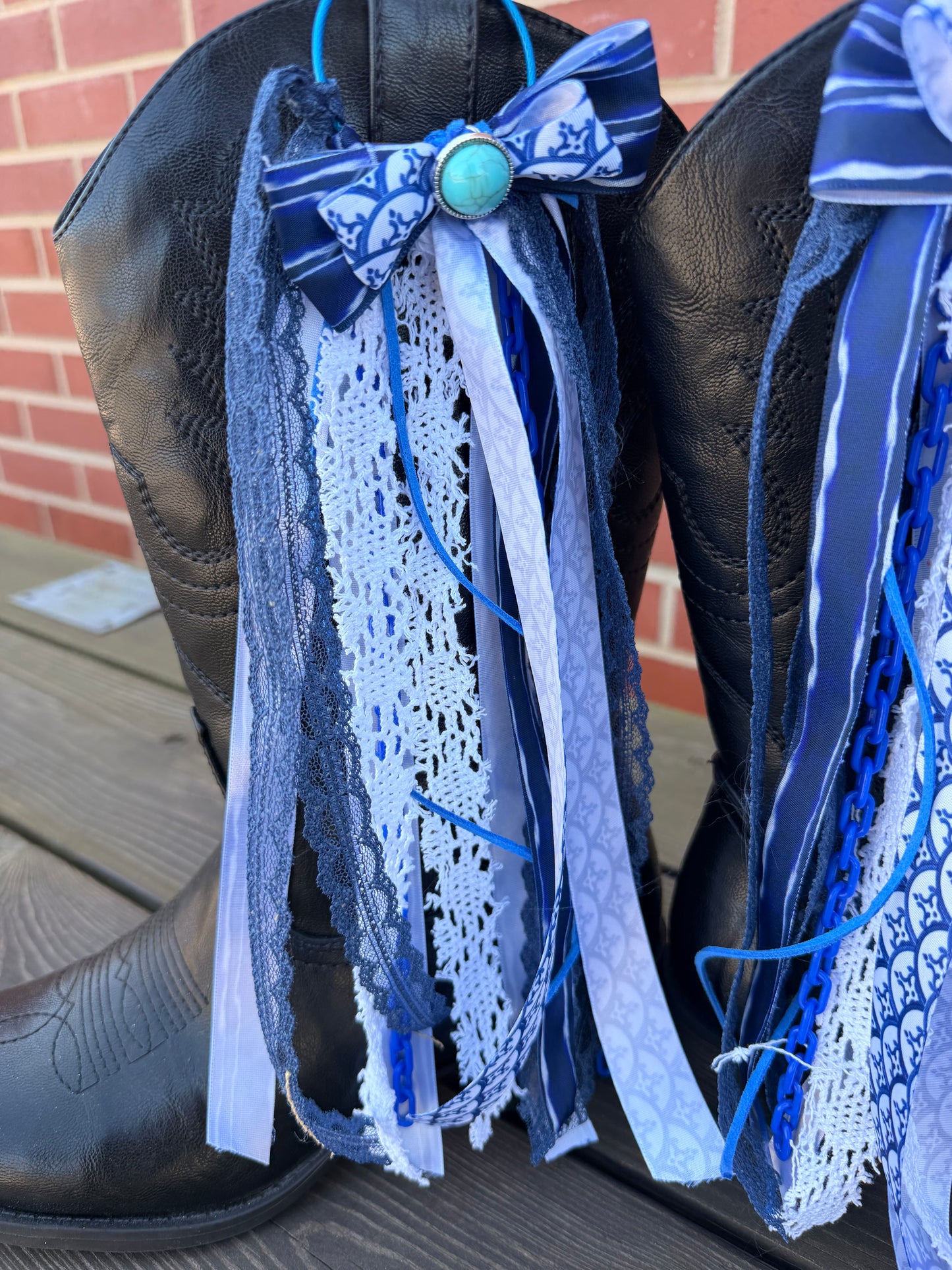 Are you Blue?  Custom Boot Bows