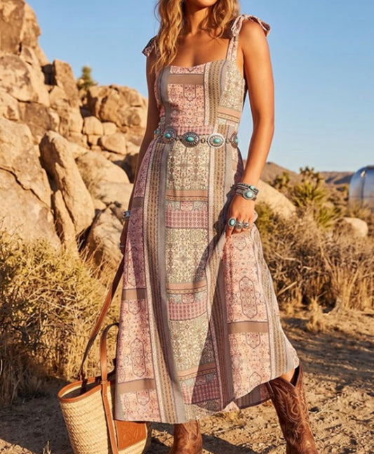 Payslee Patchwork Maxi Dress