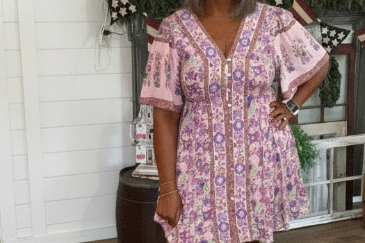 Sweet Berry Blush Mini Dress