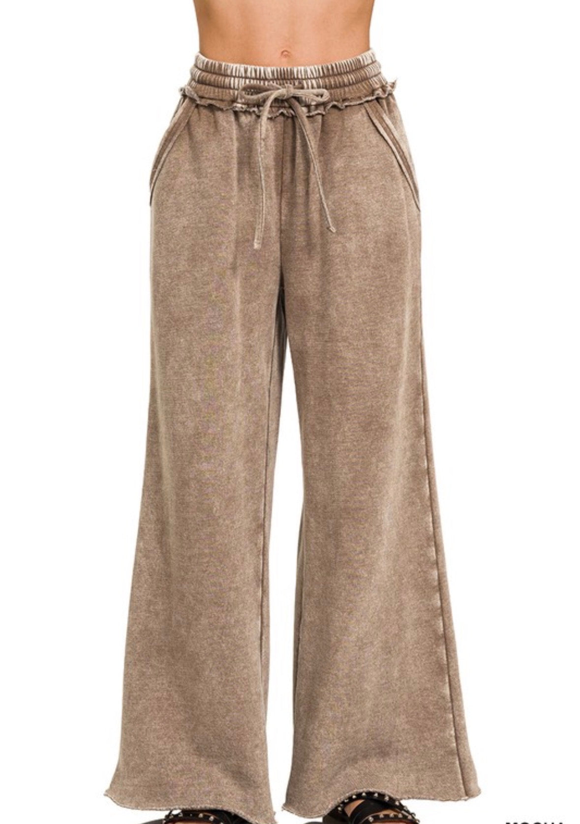 Acid Wash Palazzo Leg Pans