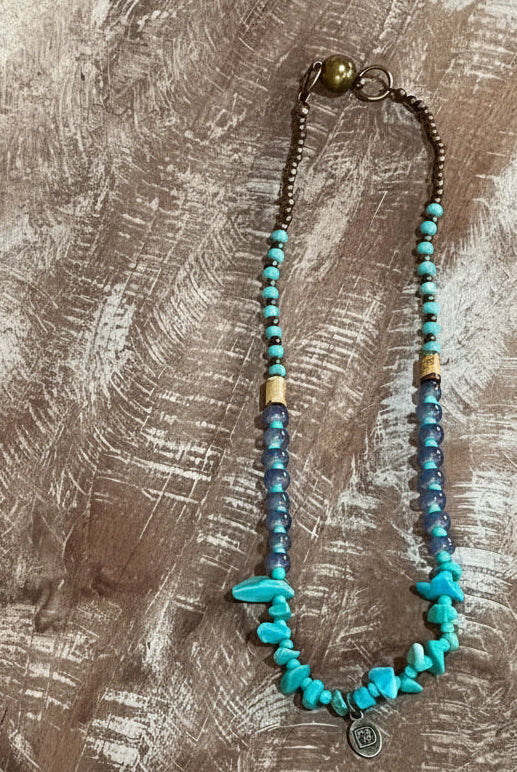 Tori Turquoise and Bead Necklace