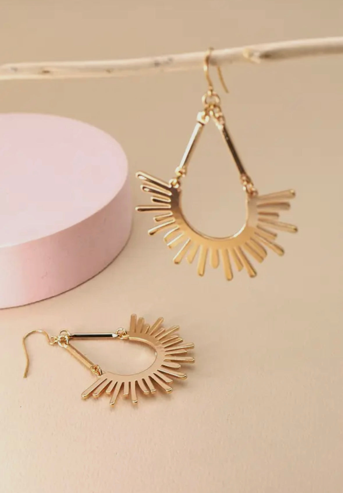 Sunburst U Drop Earrings