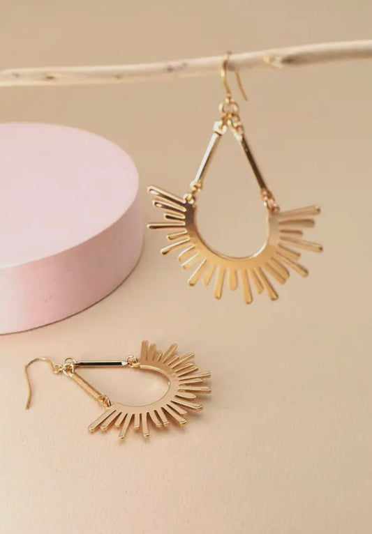 Sunburst U Drop Earrings