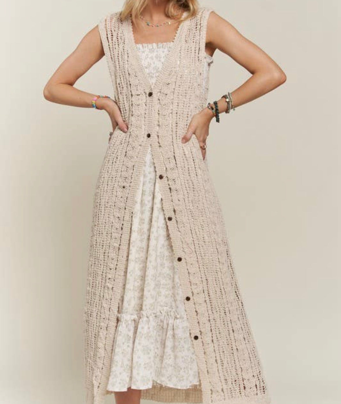 Salina Sleeveless Longline Cardigan