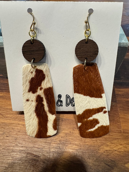Dazzle and Delight Faux Cowhide Dangle Earrings