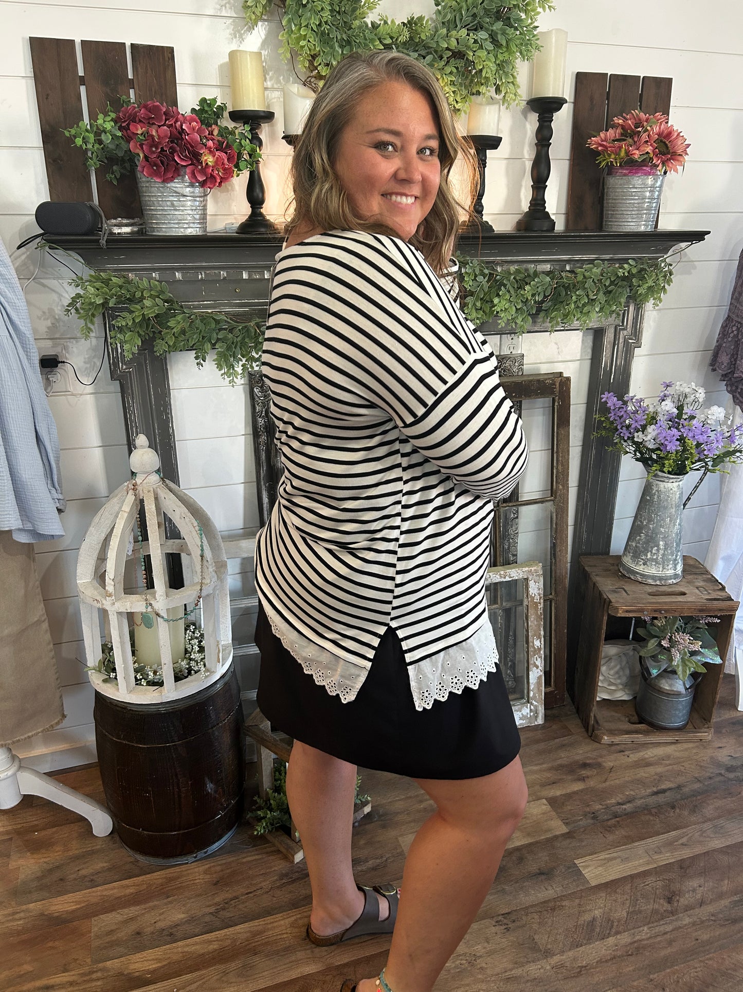 Sassy Stripes Tunic Top