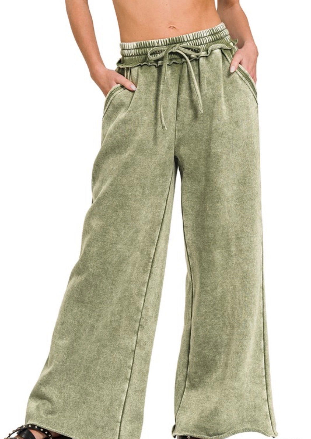 Acid Wash Palazzo Leg Pans