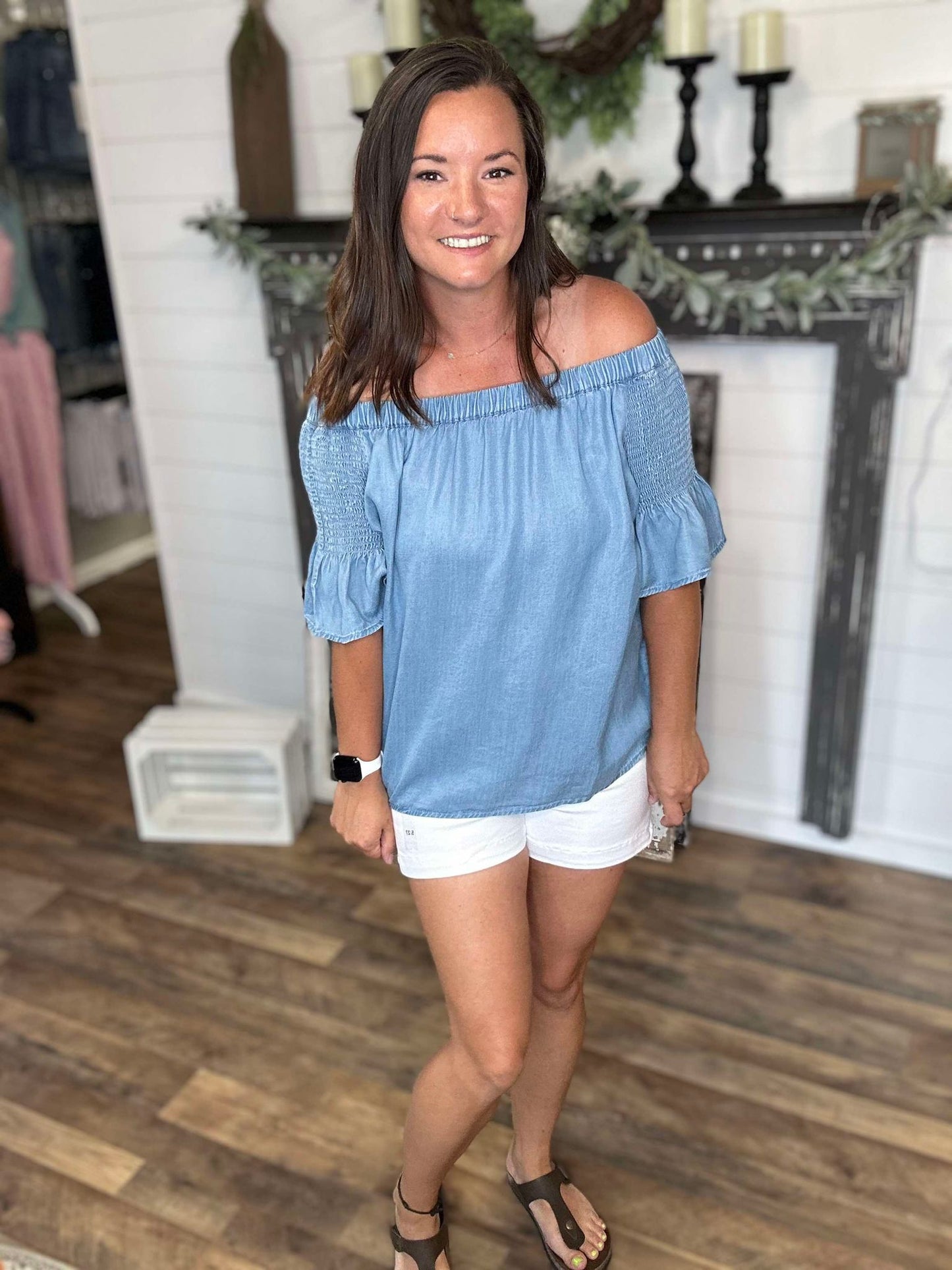 Sherry Chambray Top