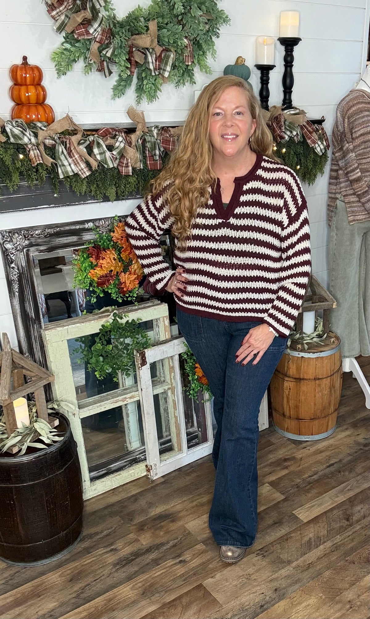 Split Neck Sheer Sweater