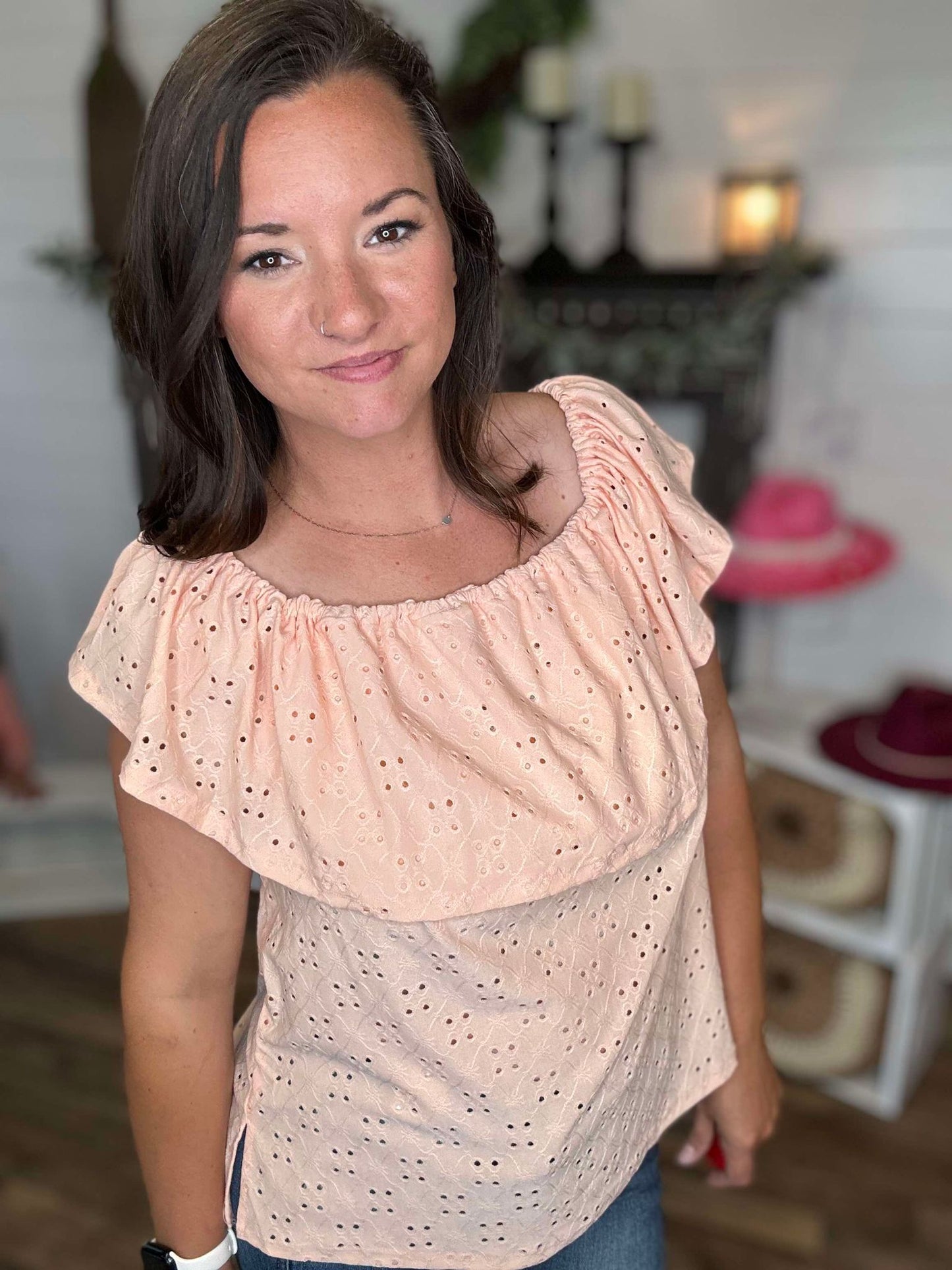 Aleisha  Off Shoulder Ruffle Top