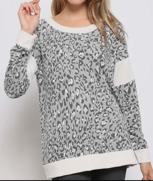 Leaving Me Spotted Leopard Sweatshirt