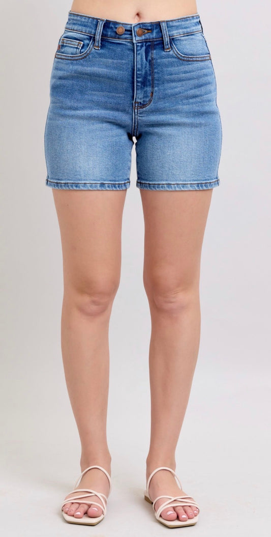 Judy Blue HW 2-Button Dad Shorts