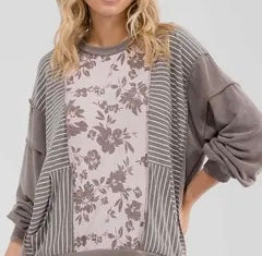 Gracie Grey Pullover Sweatshirt