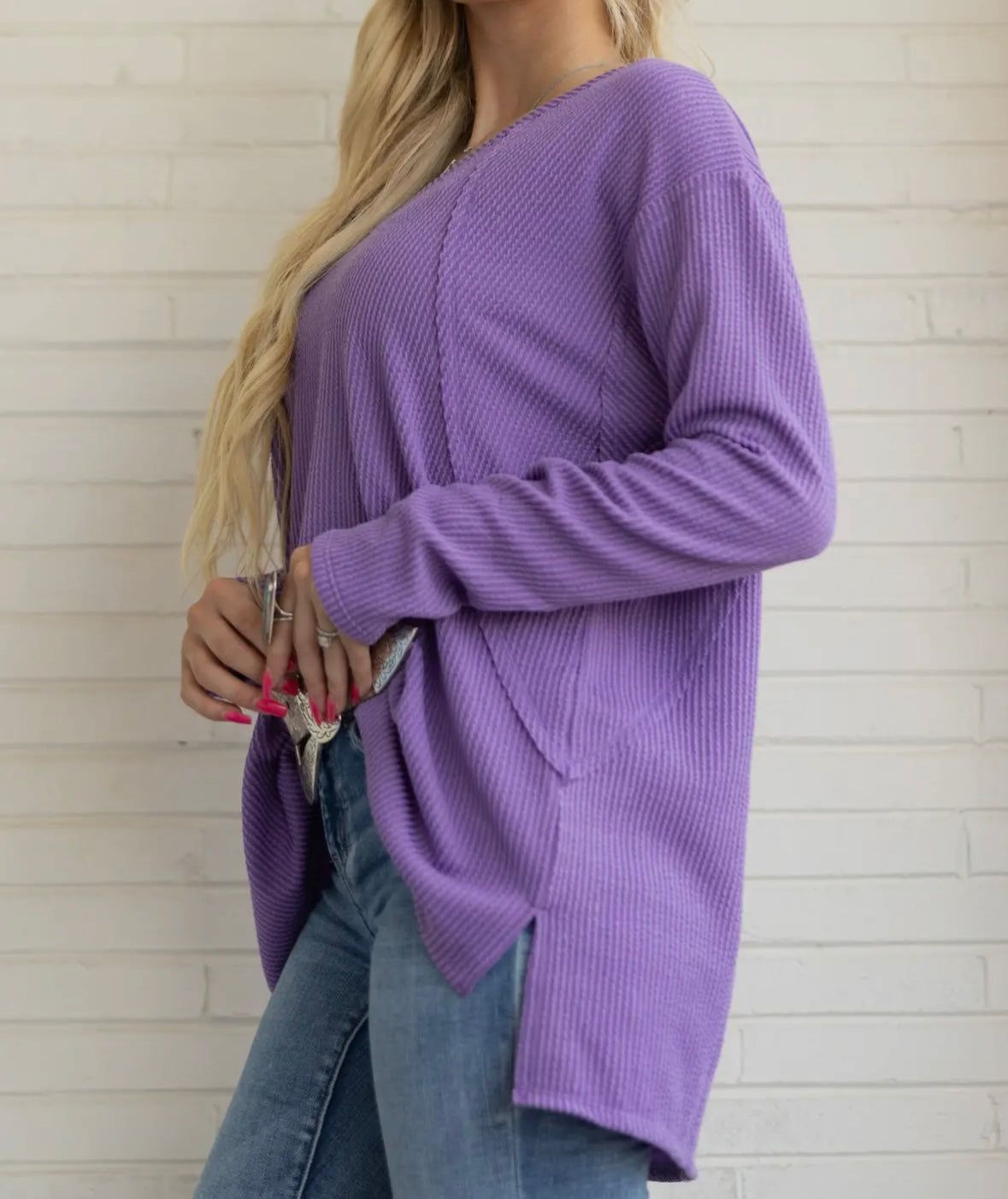 Valencia Violet Ribbed Top
