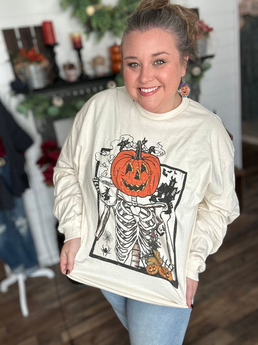Scary Skeleton Long Sleeve Tee