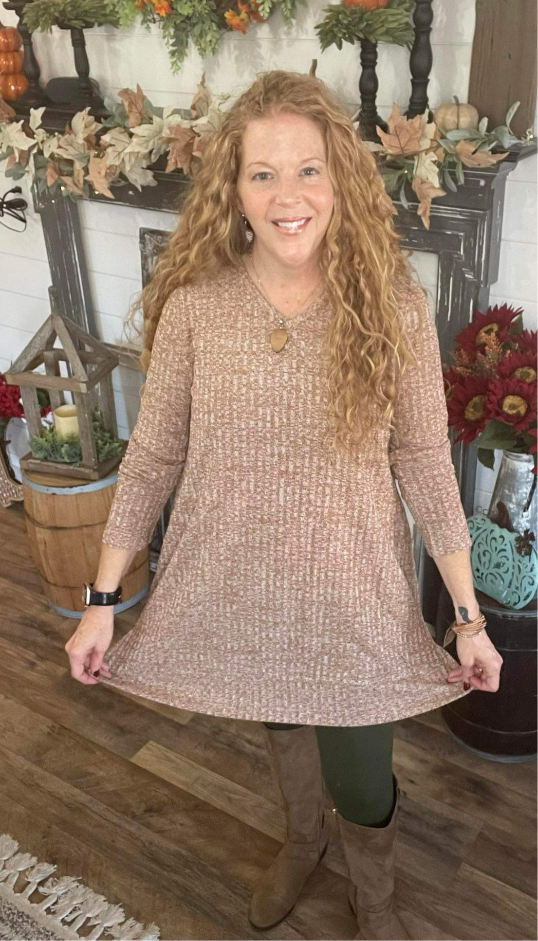 Lori Long Mocha Tunic Top