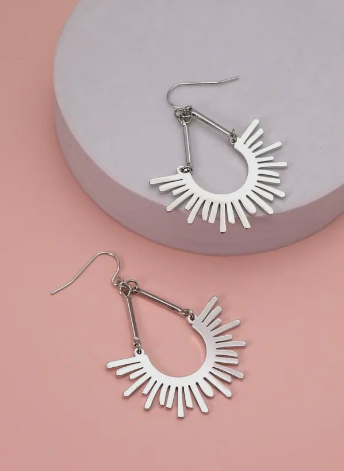 Sunburst U Drop Earrings