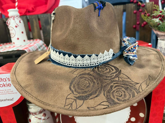 Branding The Brim - Coffee Rose Floral Premium Hat