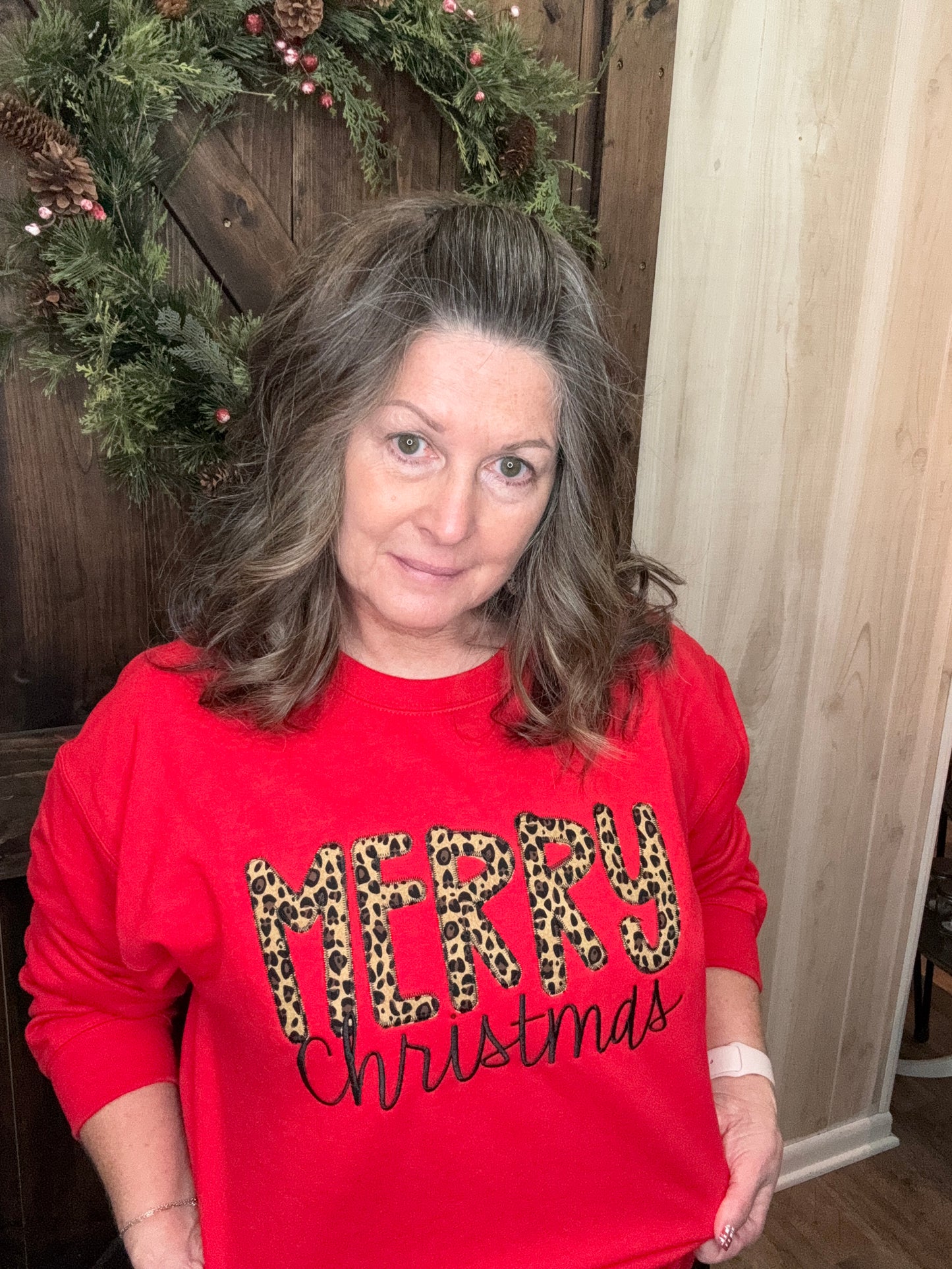 Sewing Memories Merry Christmas Cheetah Bow