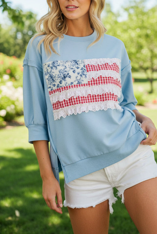 Pretty Patriot Patchwork Top