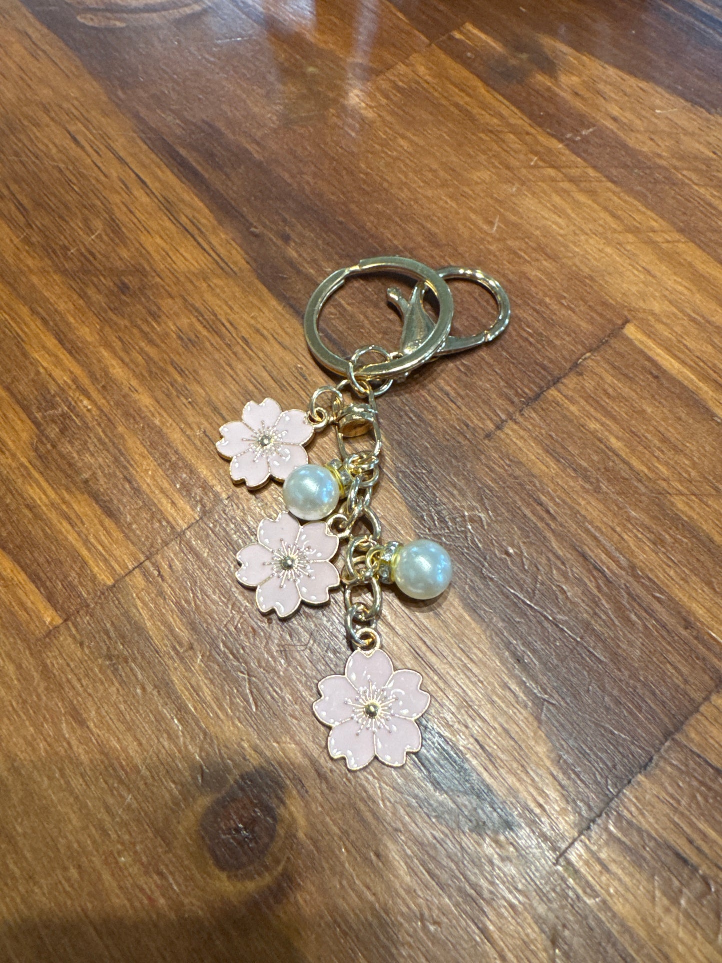 Floral and Pearl Purse Charms/Keychain