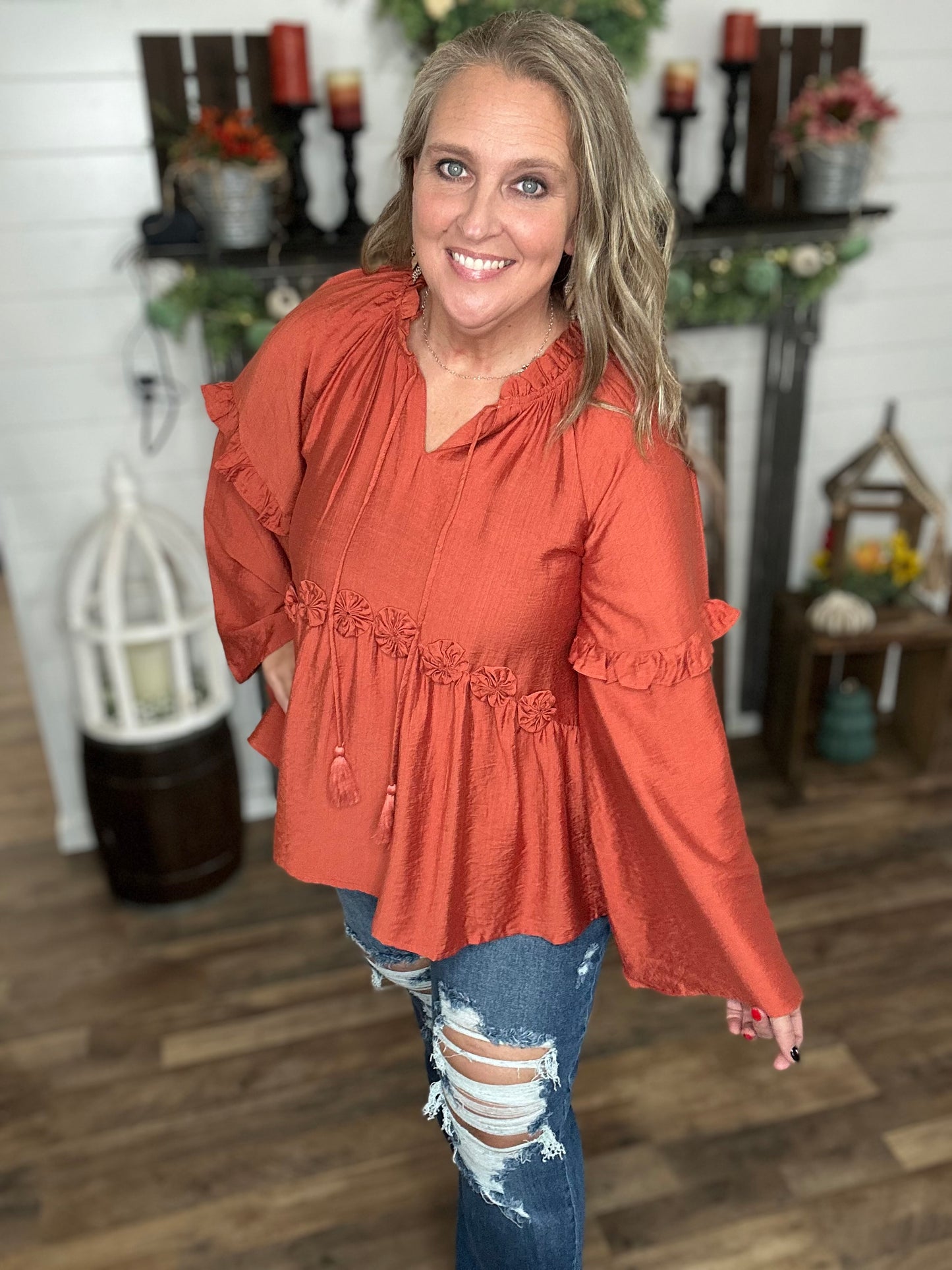 Fiona Flare Sleeve Blouse