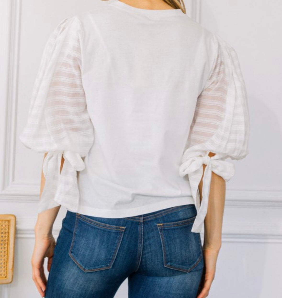 Simone Sheer Sleeve Blouse