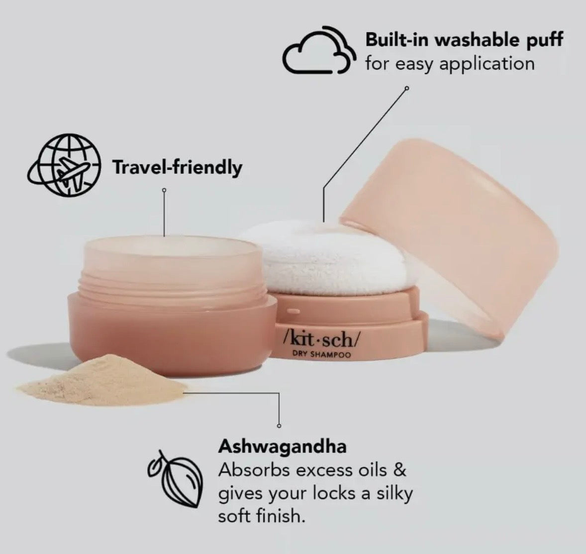 Kitsch Rice Protein Dry Shampoo-Light Tinted Powder