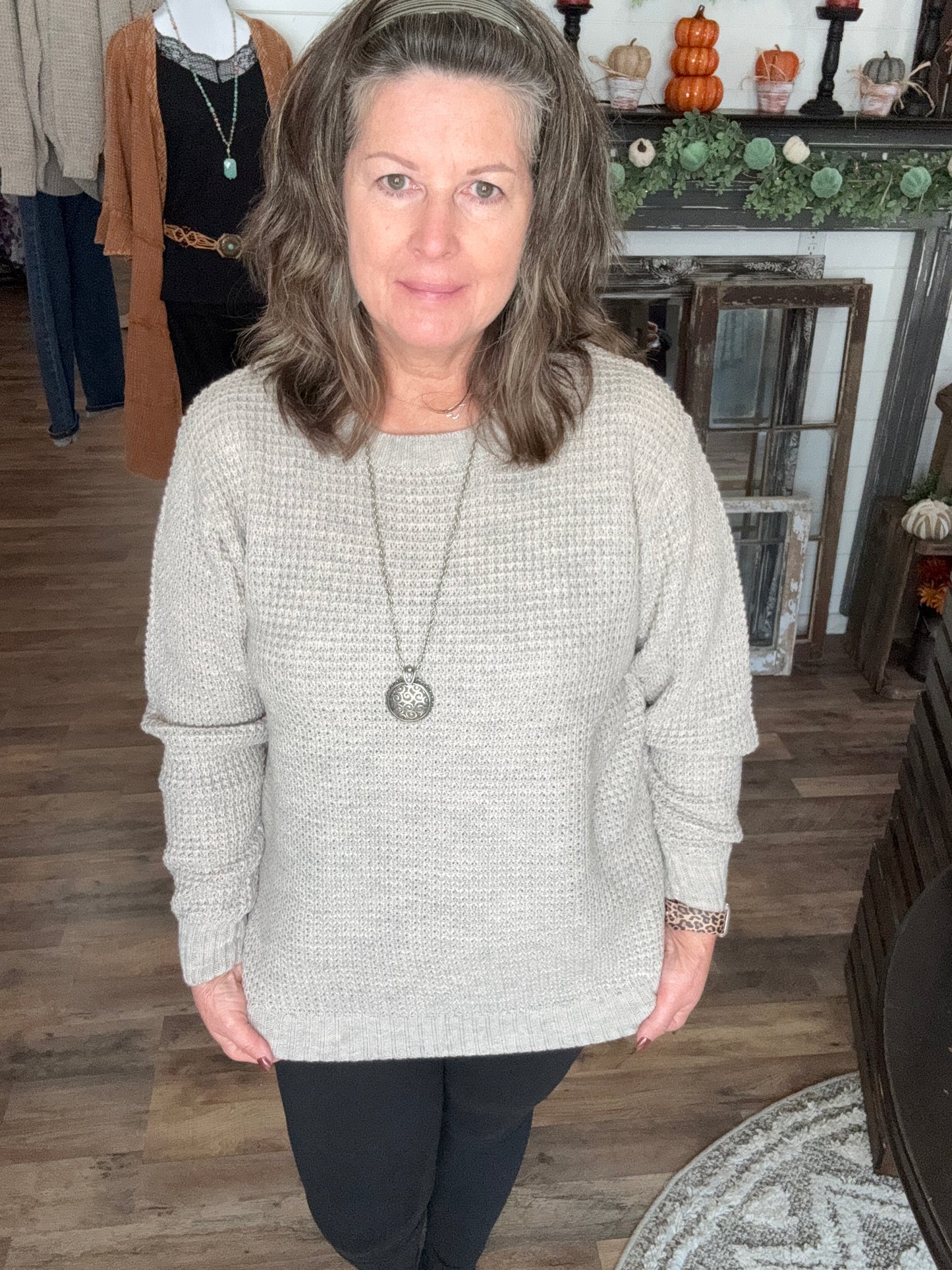 Waffle Knit Fall Sweater