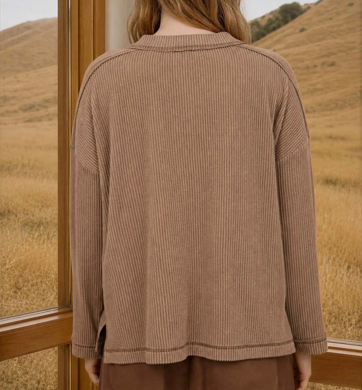 Rhonda Ribbed Long Sleeve Top