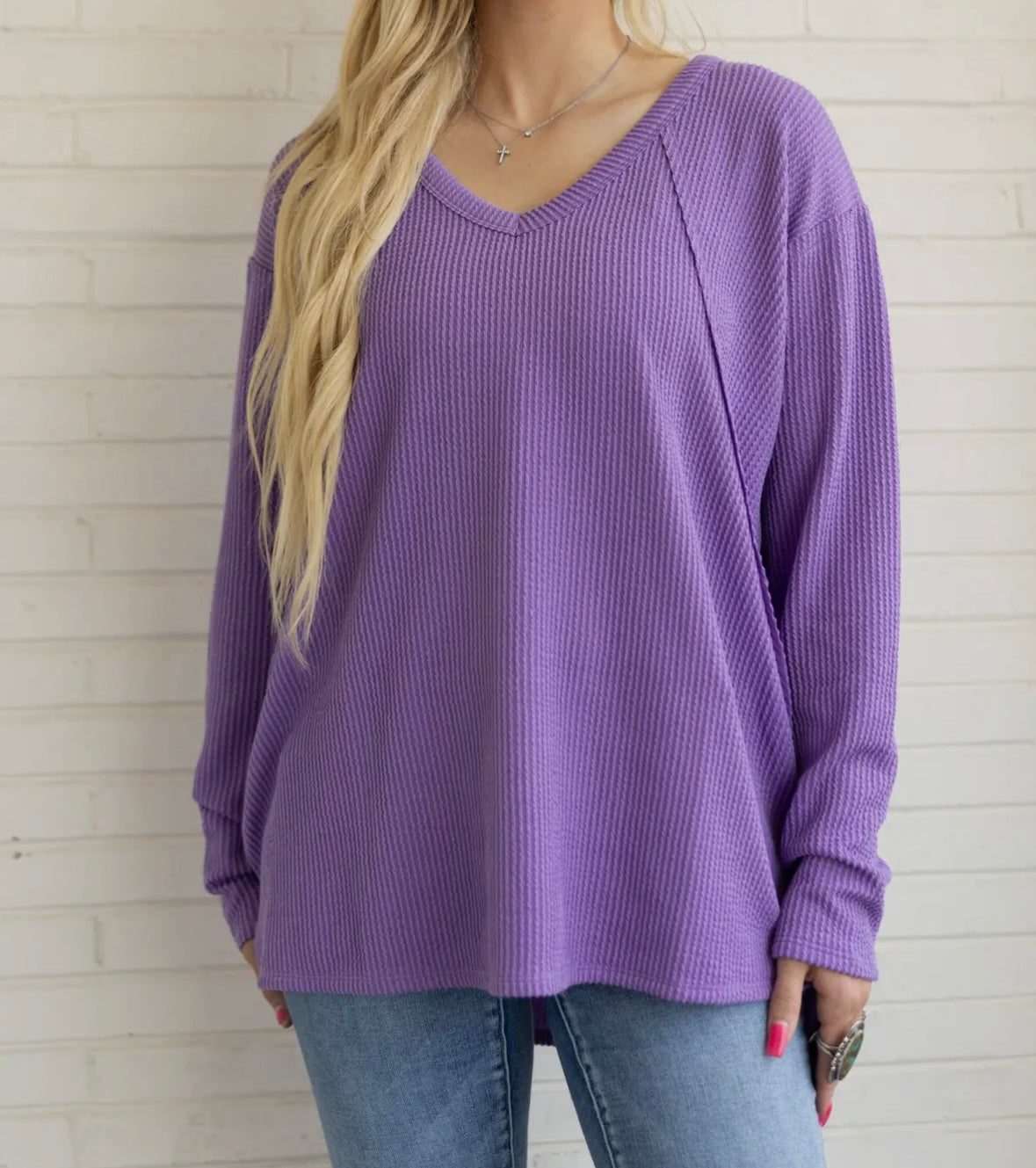 Valencia Violet Ribbed Top
