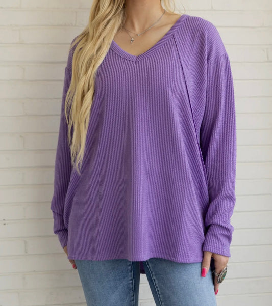 Valencia Violet Ribbed Top
