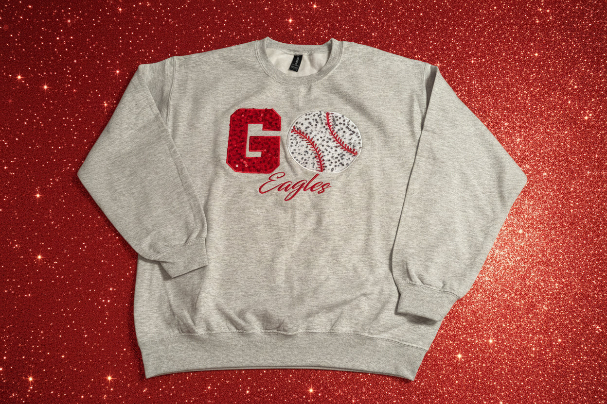 Sewing Memories Eagles Baseball Seeatshirt