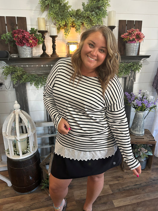 Sassy Stripes Tunic Top